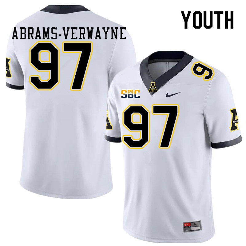 Youth #97 Kevin Abrams-Verwayne Appalachian State Mountaineers College Football Jerseys Stitched Sal - Click Image to Close